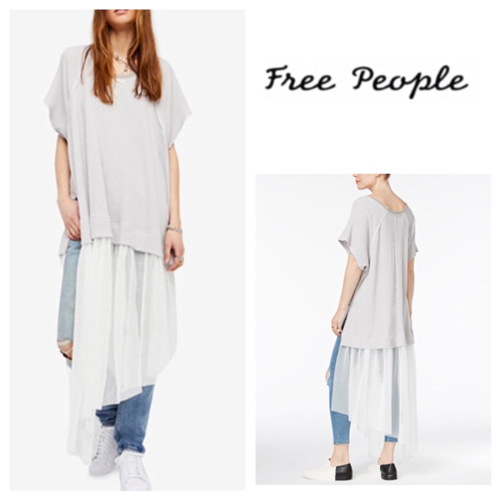 🆕Free People Short Sleeve Thermal Knit Mesh Top